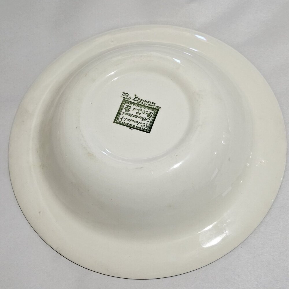 Colonial Homestead Serving Bowl 10" green by Royal USA colonial revival 1970s - Picture 7 of 11
